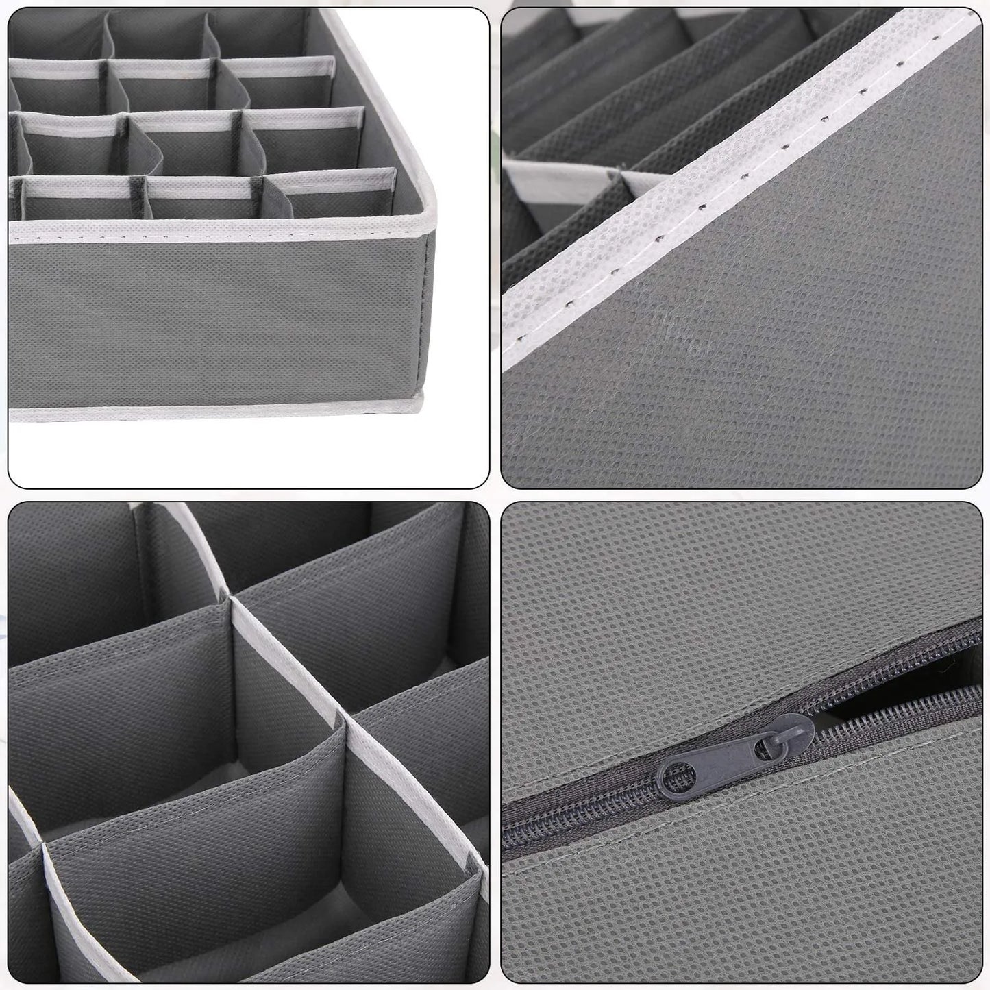 30 Grids Underwear Socks Storage Organizer With Foldable Closet Drawer Divider