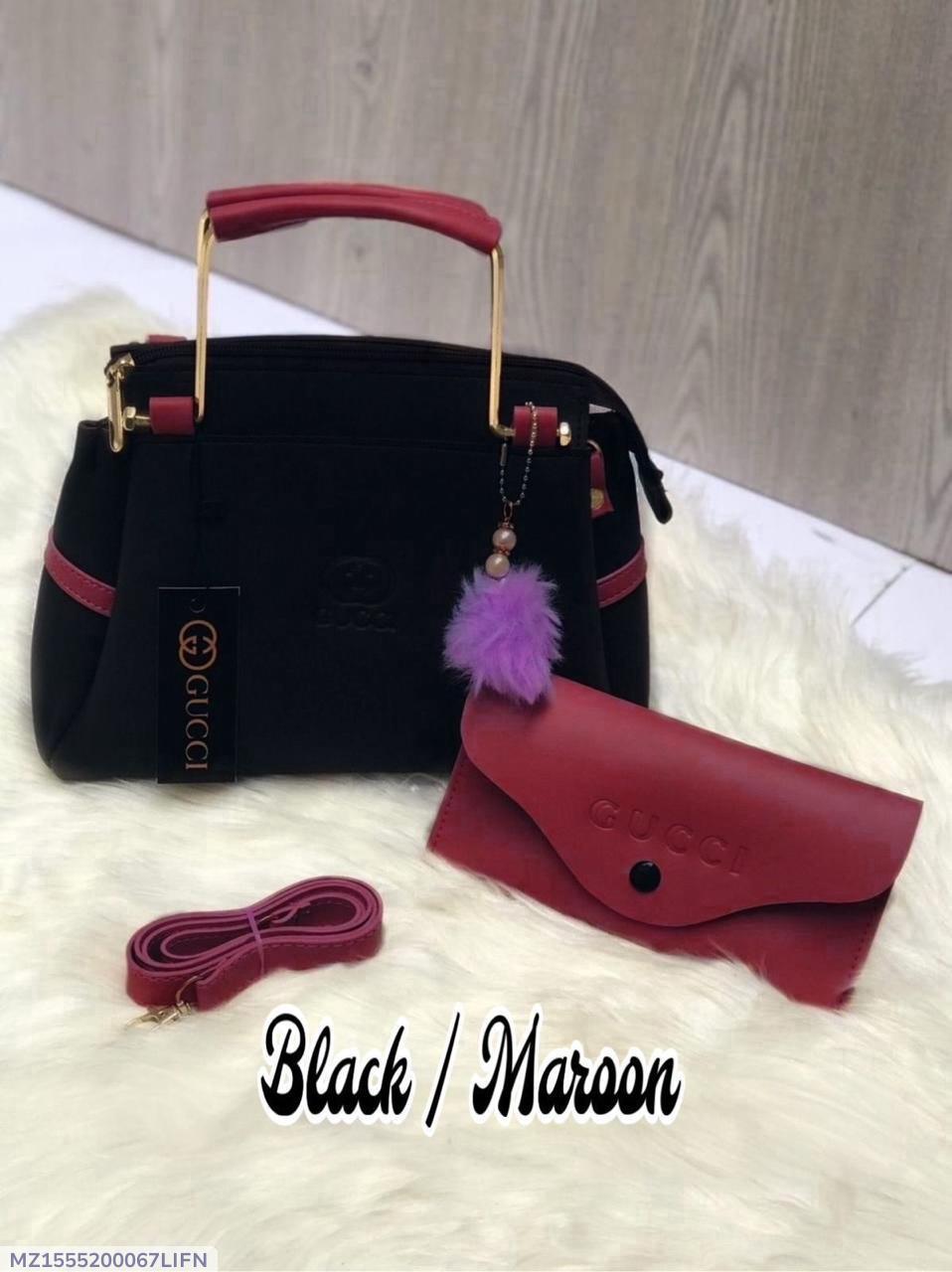 Girl's Rexine Plain Hand Bag Set B-08