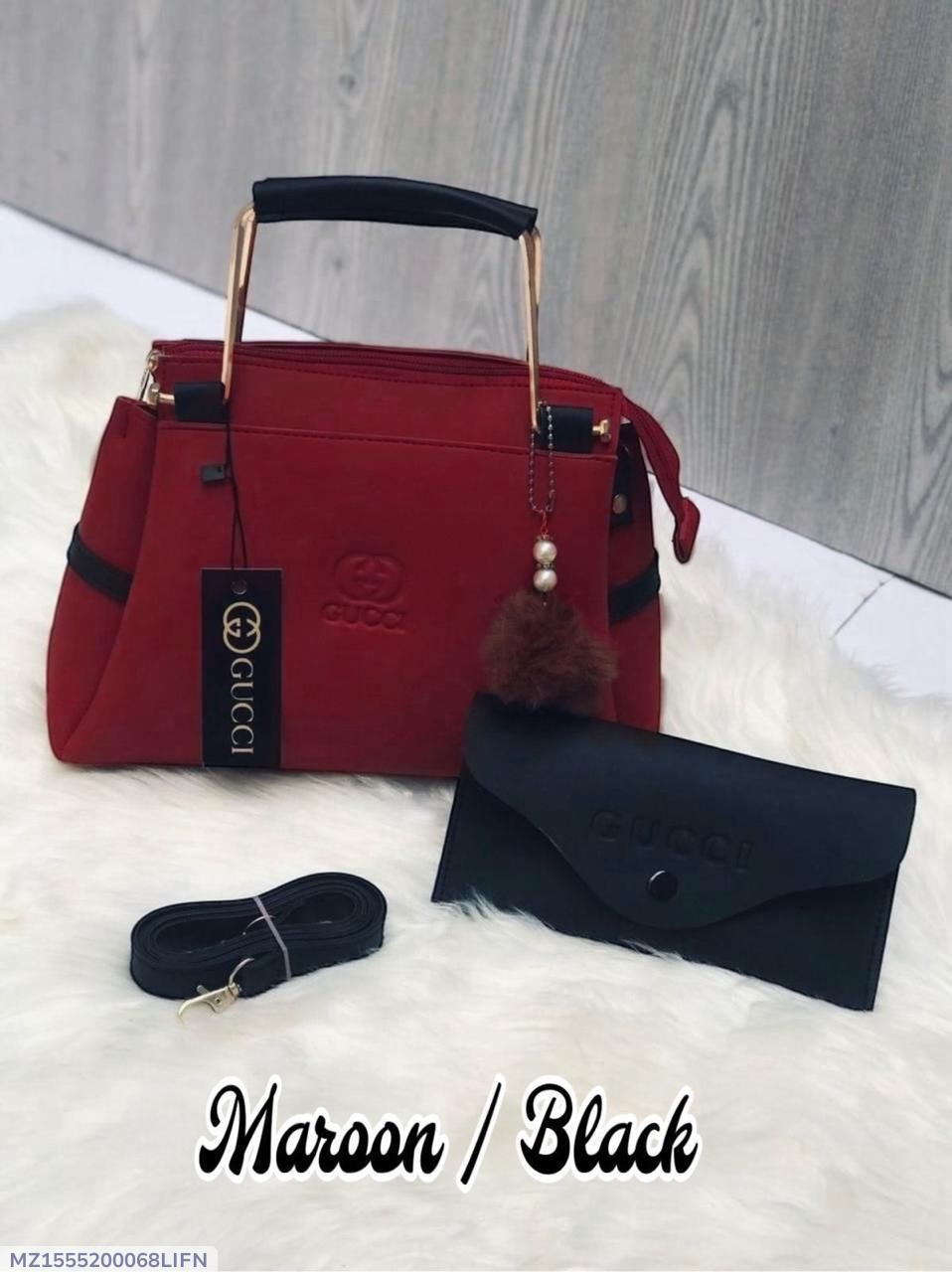 Women's Rexine Plain Hand Bag Set B-06