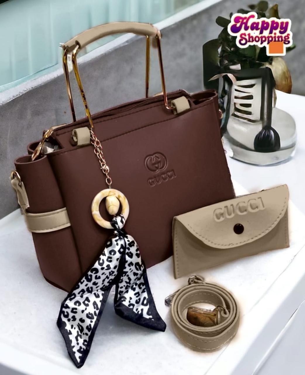 Women's Rexine Hand Bag Set - 2 Pcs - Stylish & Functional B-04