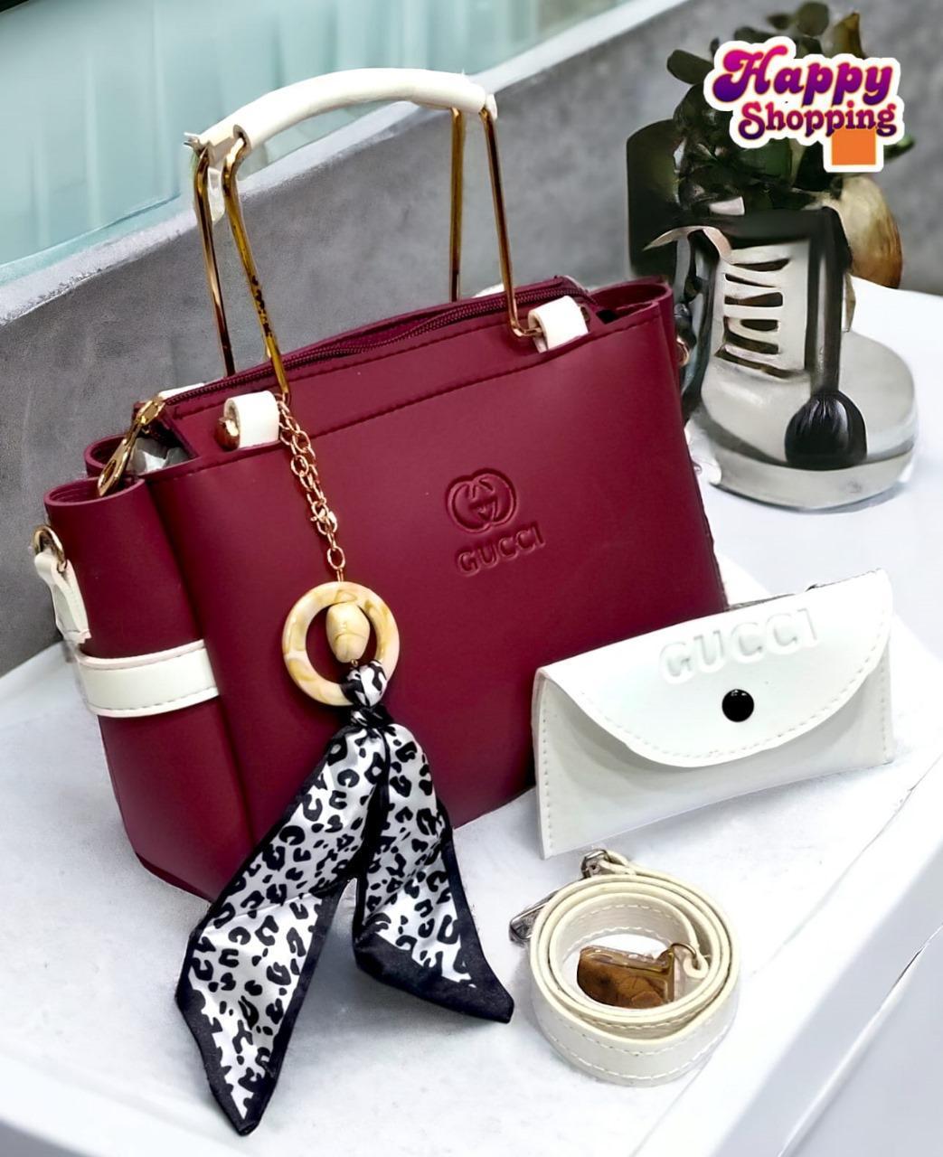 Women's Rexine Hand Bag Set - 2 Pcs - Stylish & Functional B-04