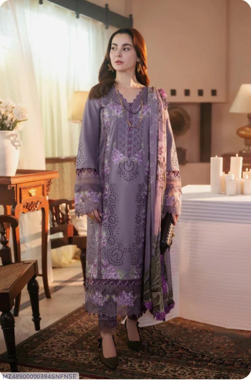 3 Pcs Women's Unstitched Embroidered Suit PK001