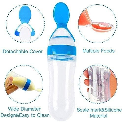 Baby Spoon Feeder Silicone Bottle + Fruit Pacifier Free