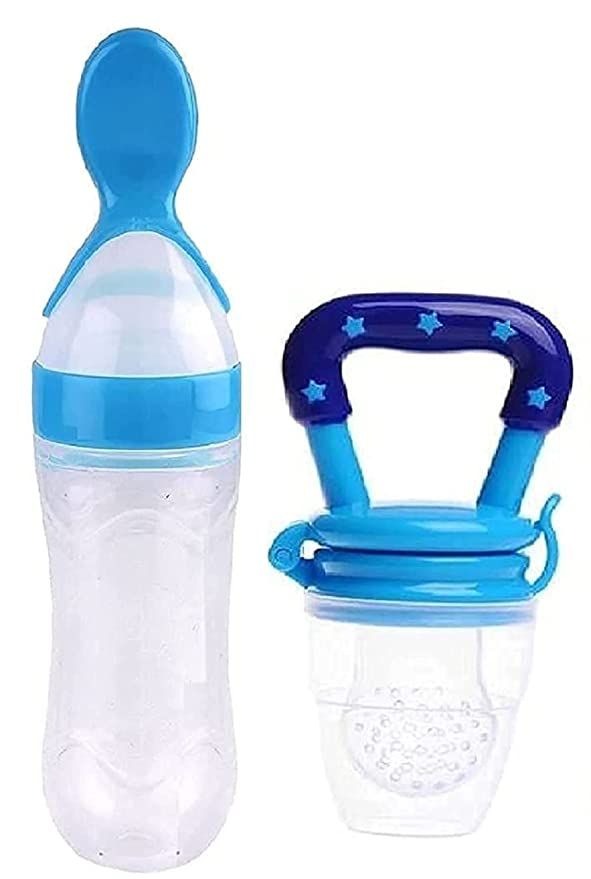 Baby Spoon Feeder Silicone Bottle + Fruit Pacifier Free