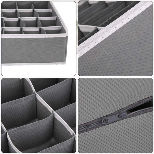 30 Grids Underwear Socks Storage Organizer With Foldable Closet Drawer Divider