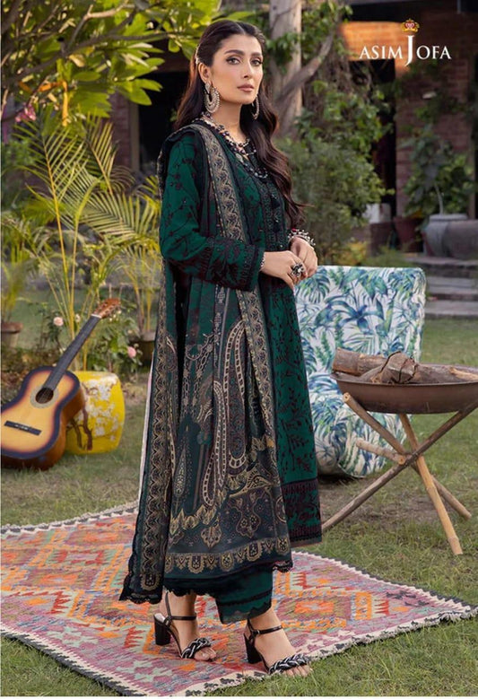 3 Pcs Women's Unstitched Embroidered Suit PKOO2