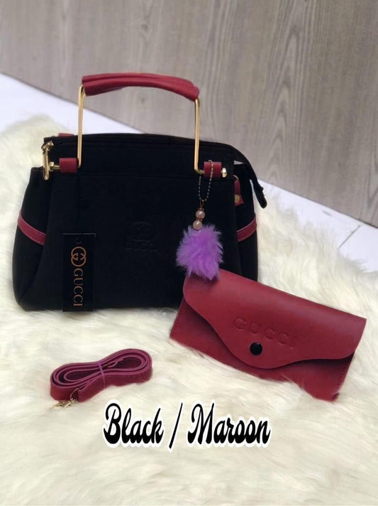 Girl's Rexine Plain Hand Bag Set B-08