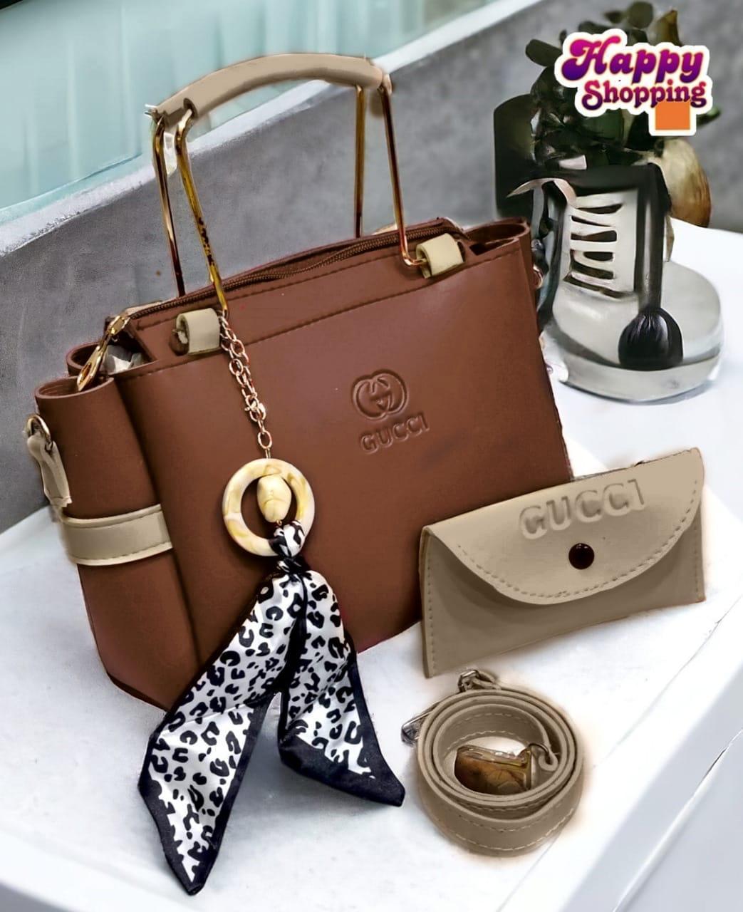 Women's Rexine Hand Bag Set - 2 Pcs - Stylish & Functional B-04