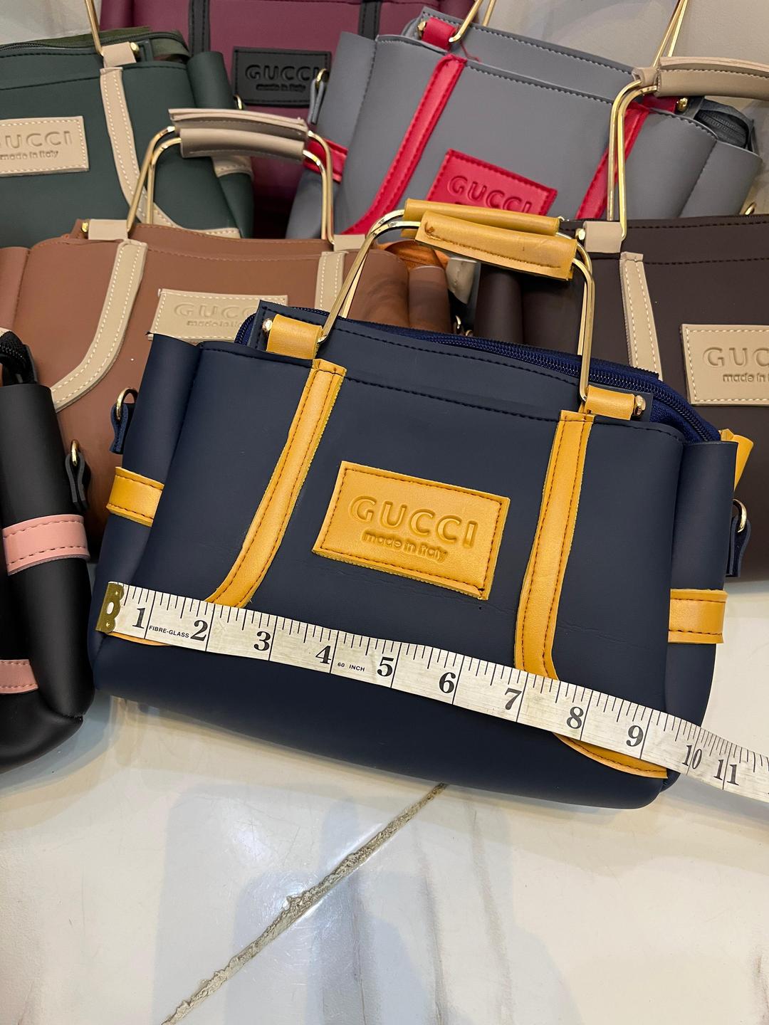 Trendy Girl's Hand Bag Set - 2 Pcs Rexine Plain Design B-011