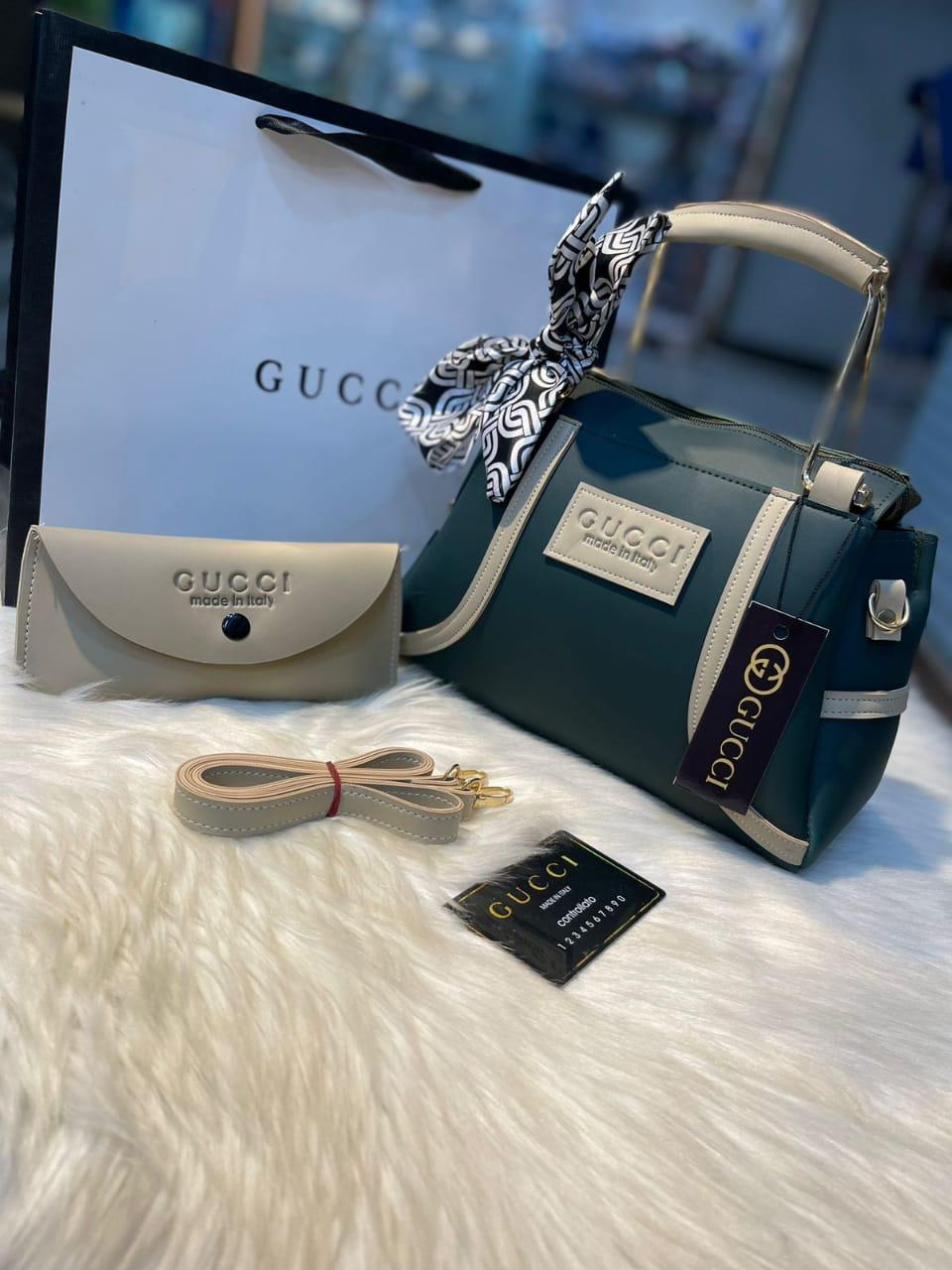 Trendy Girl's Hand Bag Set - 2 Pcs Rexine Plain Design B-011