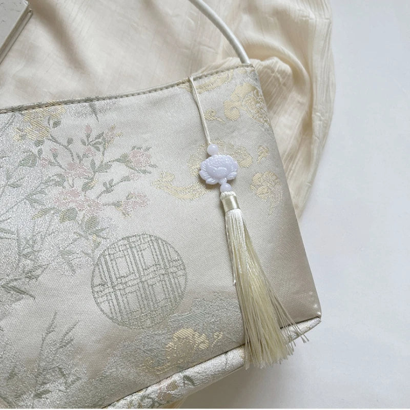 Printed Embroidery Shoulder Bag Large Capacity Handbag
